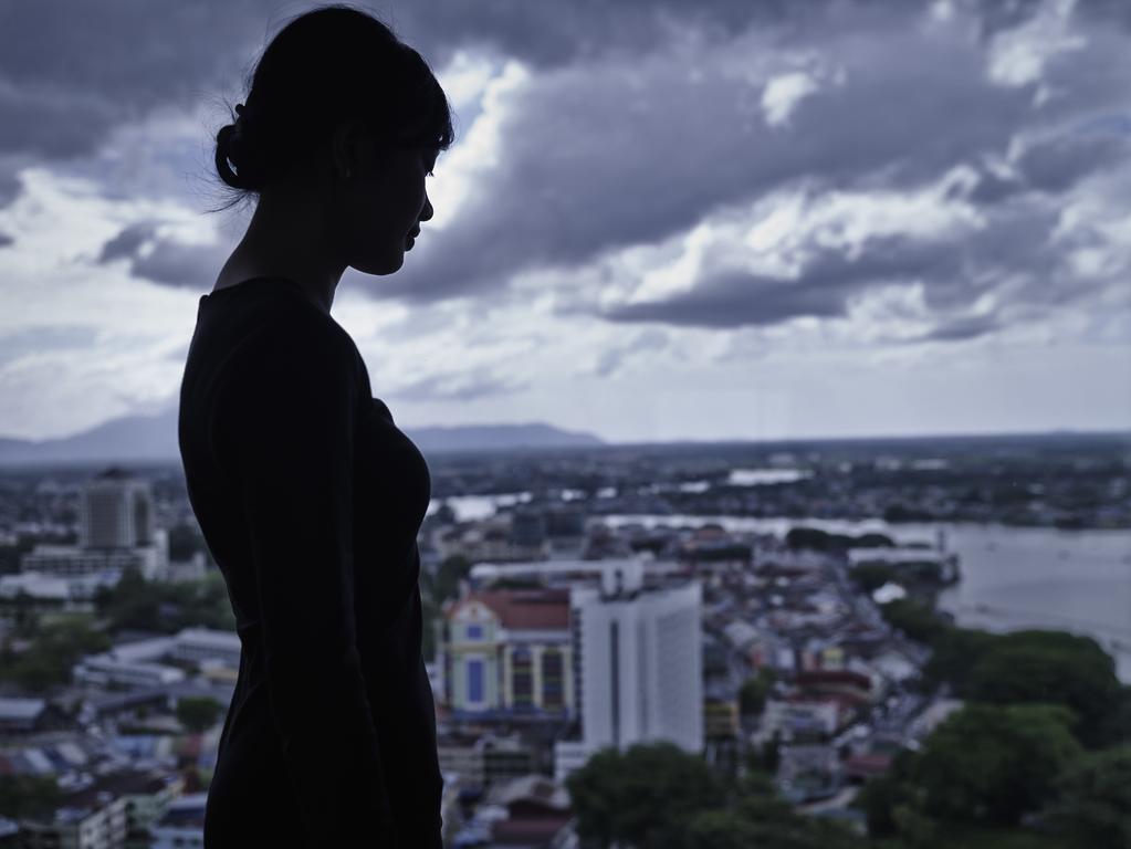 Hotel Pullman Kuching Exterior foto A woman in silhouette